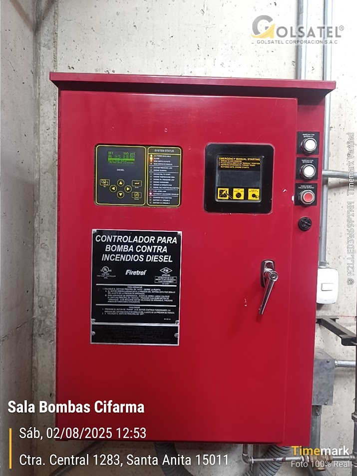 Tablero controlador Firetrol NEMA 2 para sala de bombas contra incendio